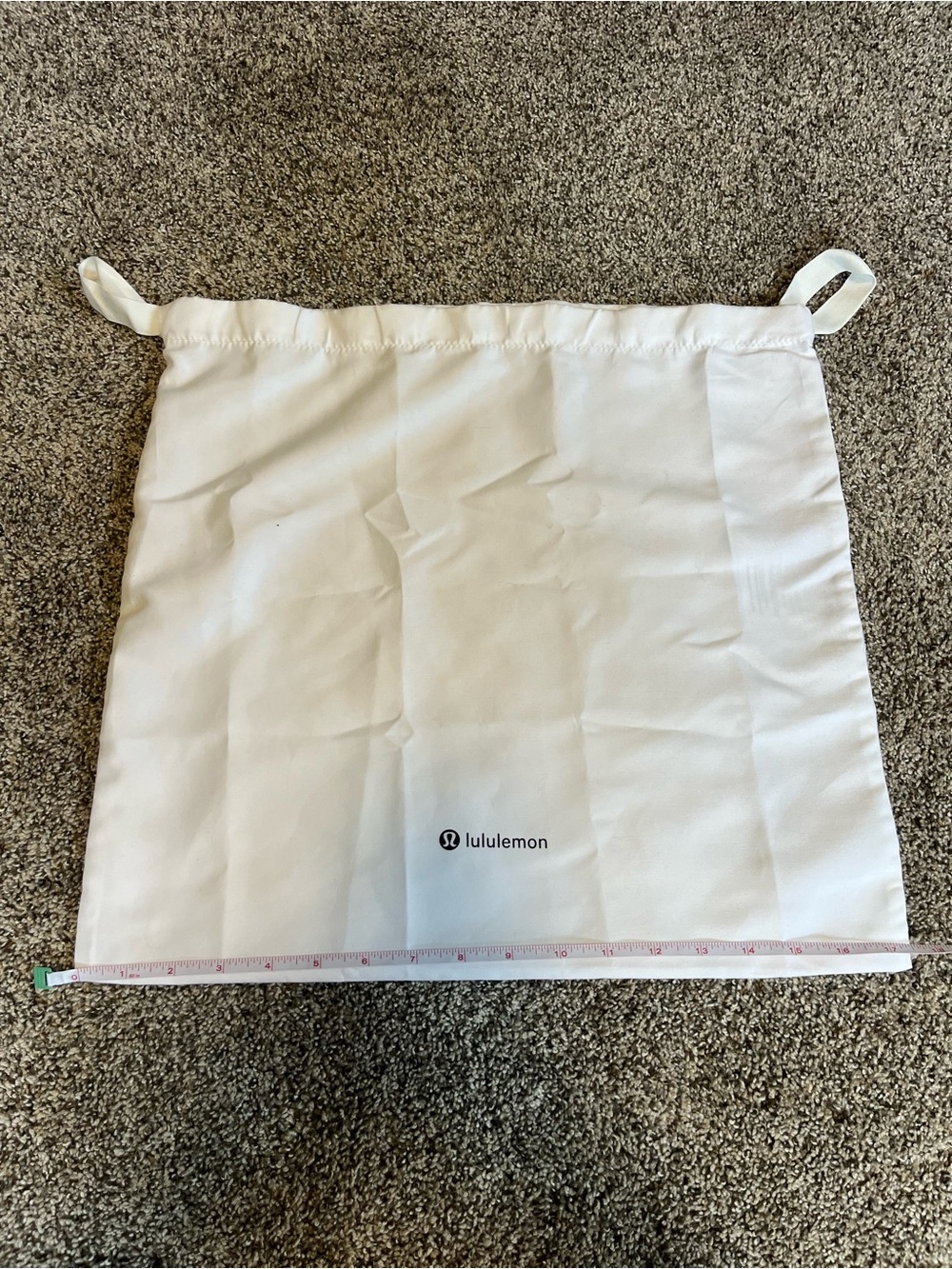 Lululemon White Drawstring Dust Bag